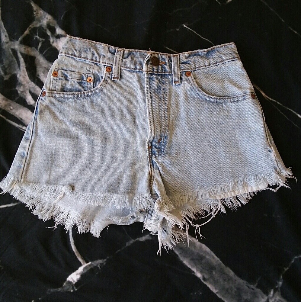 Authentic Vtg Cut-off Light Blue 550 Jean Shorts - Picture 2 of 5